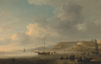 Die Küste bei Scheveningen mit Fischerbooten am Ufer von Charles Brooking